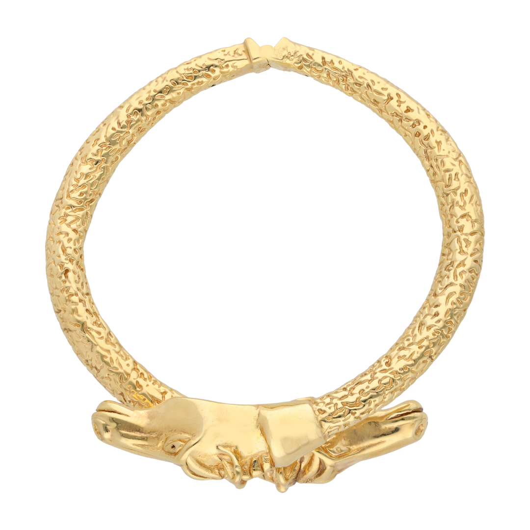 Aro hueco caballo 14K