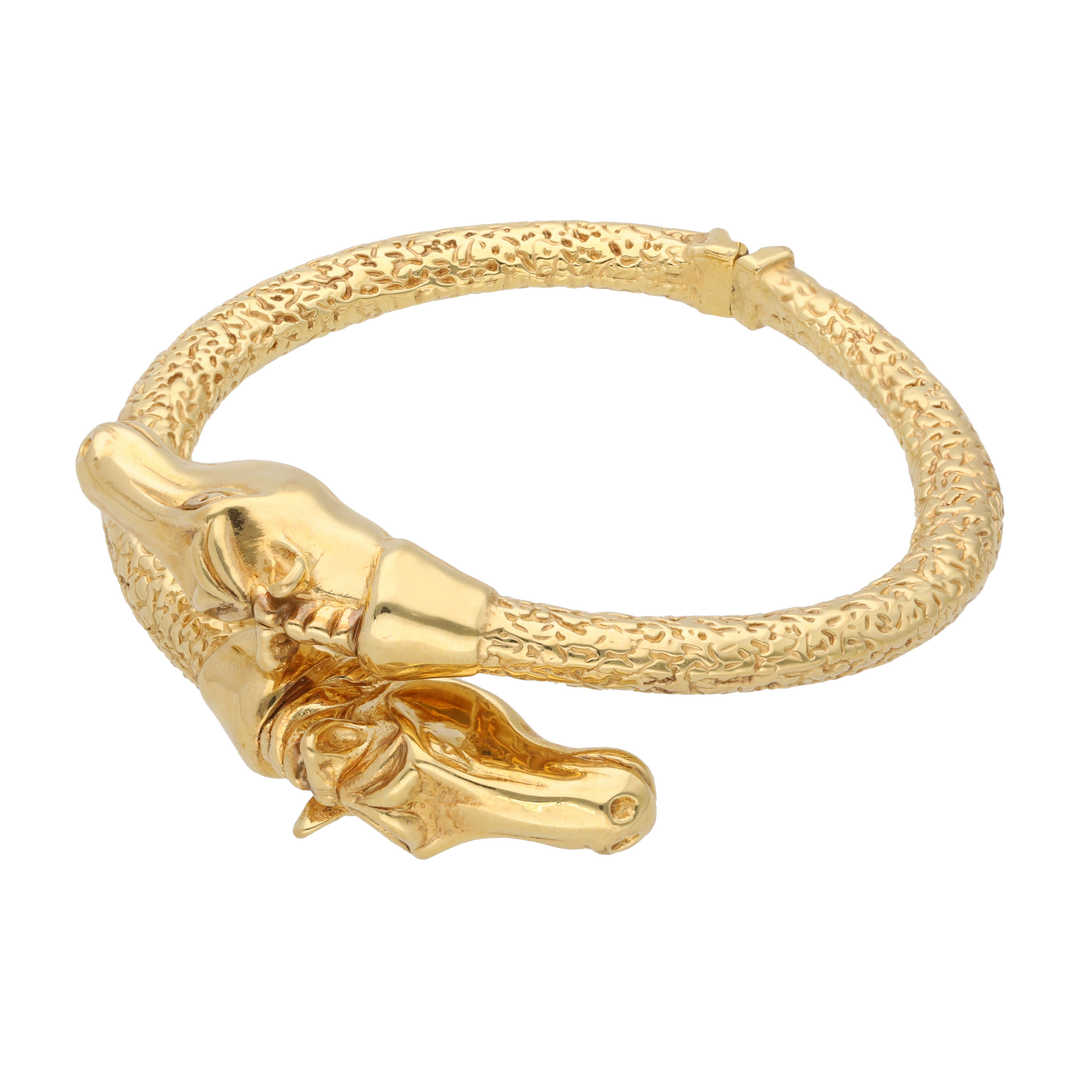 Aro hueco caballo 14K