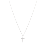 Collar cruz circonias oro blanco 14K