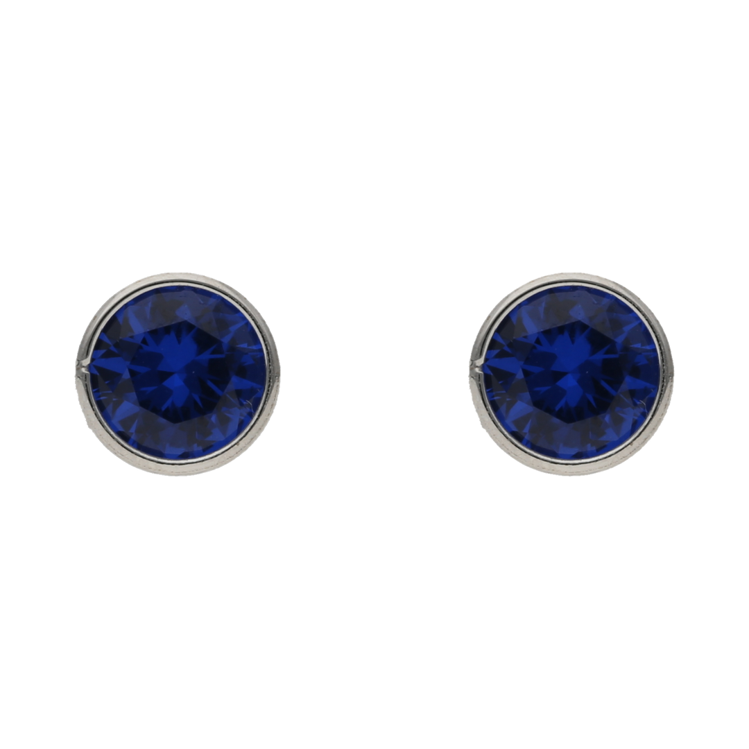 Broquel circonia azul 14K