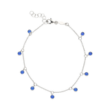 Pulsera circonias azules colgantes 14K