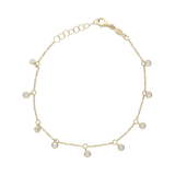 Pulsera circonias colgantes 14K