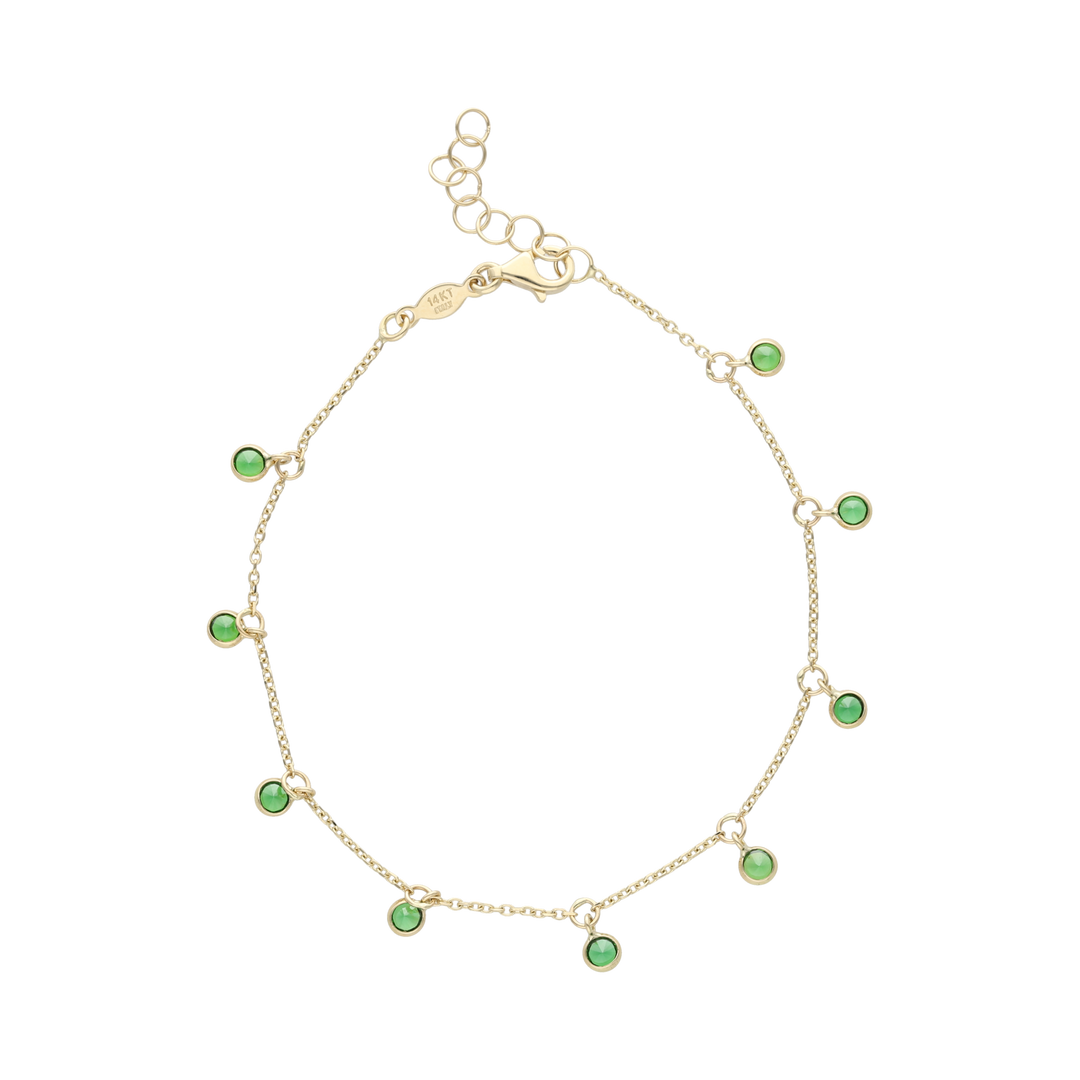 Pulsera circonias colgantes 14K