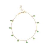 Pulsera circonias colgantes 14K