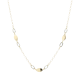Collar bicolor figuras diamantadas 14K
