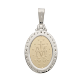 Medalla Milagrosa circonias bicolor 14K