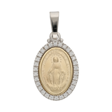 Medalla Milagrosa circonias bicolor 14K
