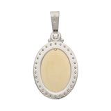 Medalla Guadalupe circonias bicolor 14K