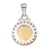 Medalla Guadalupe circonias bicolor 14K