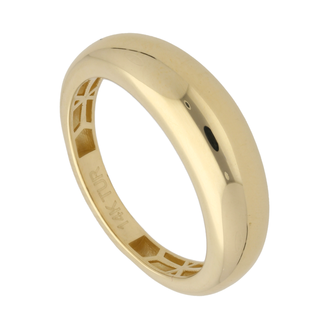 Anillo hueco liso 14K