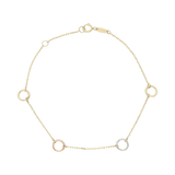Pulsera círculos tricolor 14K