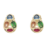 Broquel gota circonias colores 14K