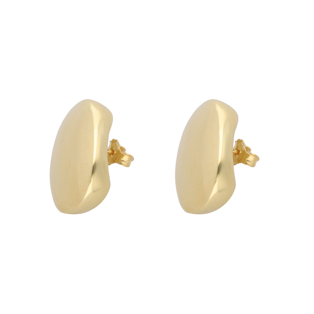 Aretes oval huecos 14K