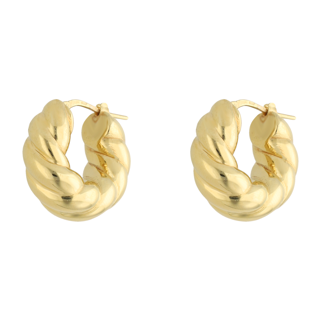 Arracadas caracol huecas 14K