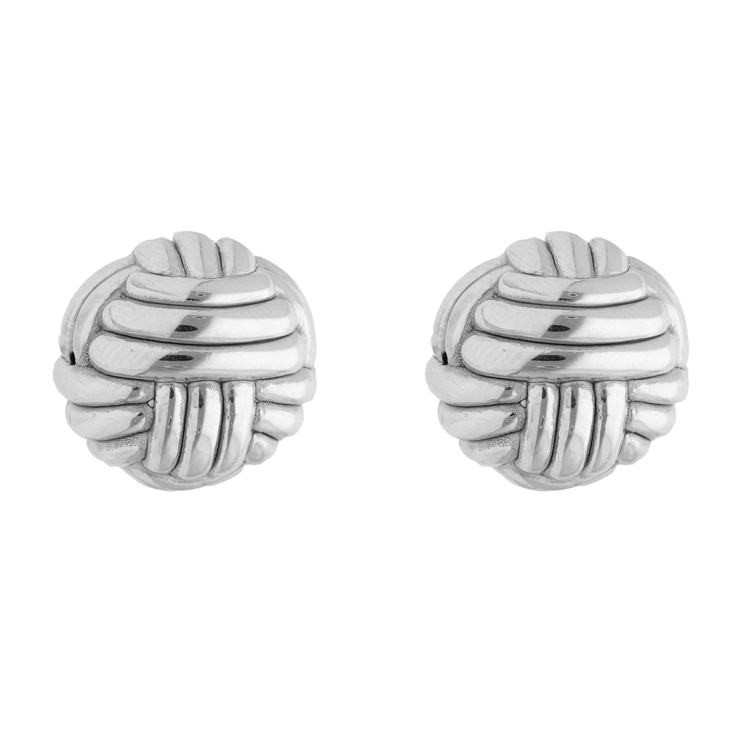 Broquel estambre oro blanco 14K