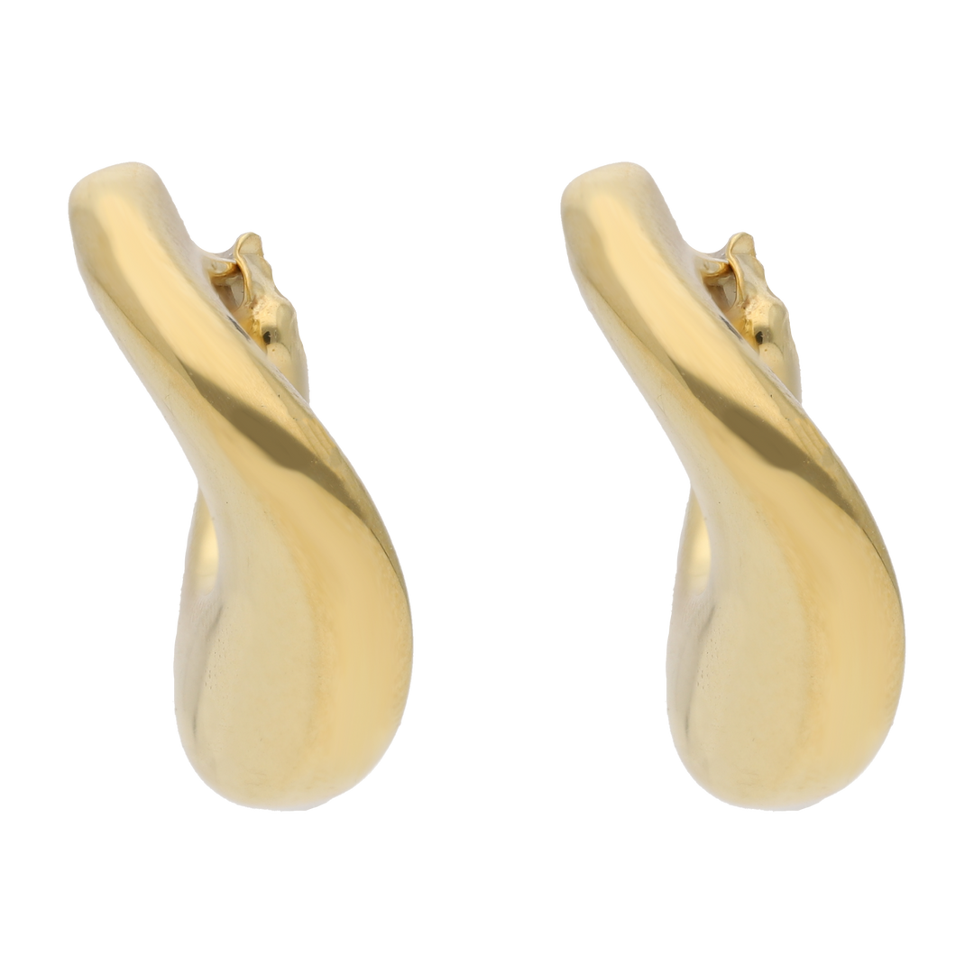 Arracadas huecas chuecas 14K