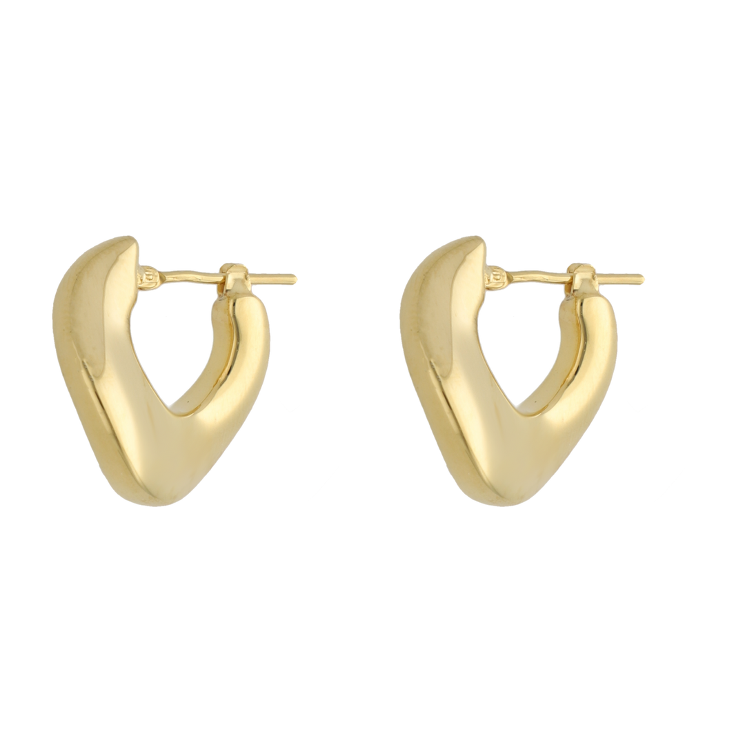 Arracadas huecas chuecas 14K