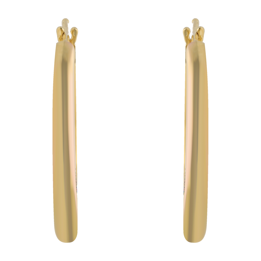 Arracadas huecas lisas 14K