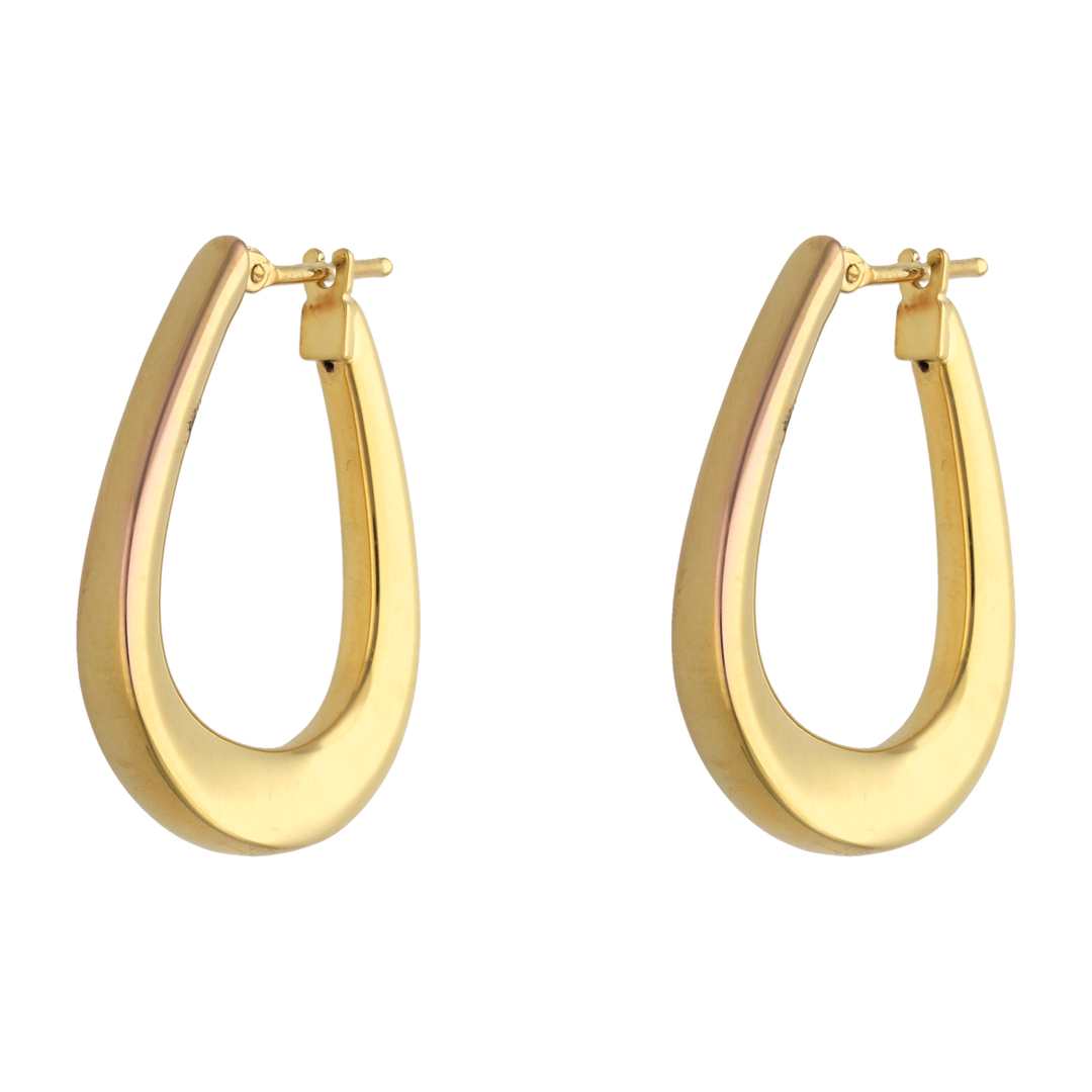 Arracadas huecas lisas 14K