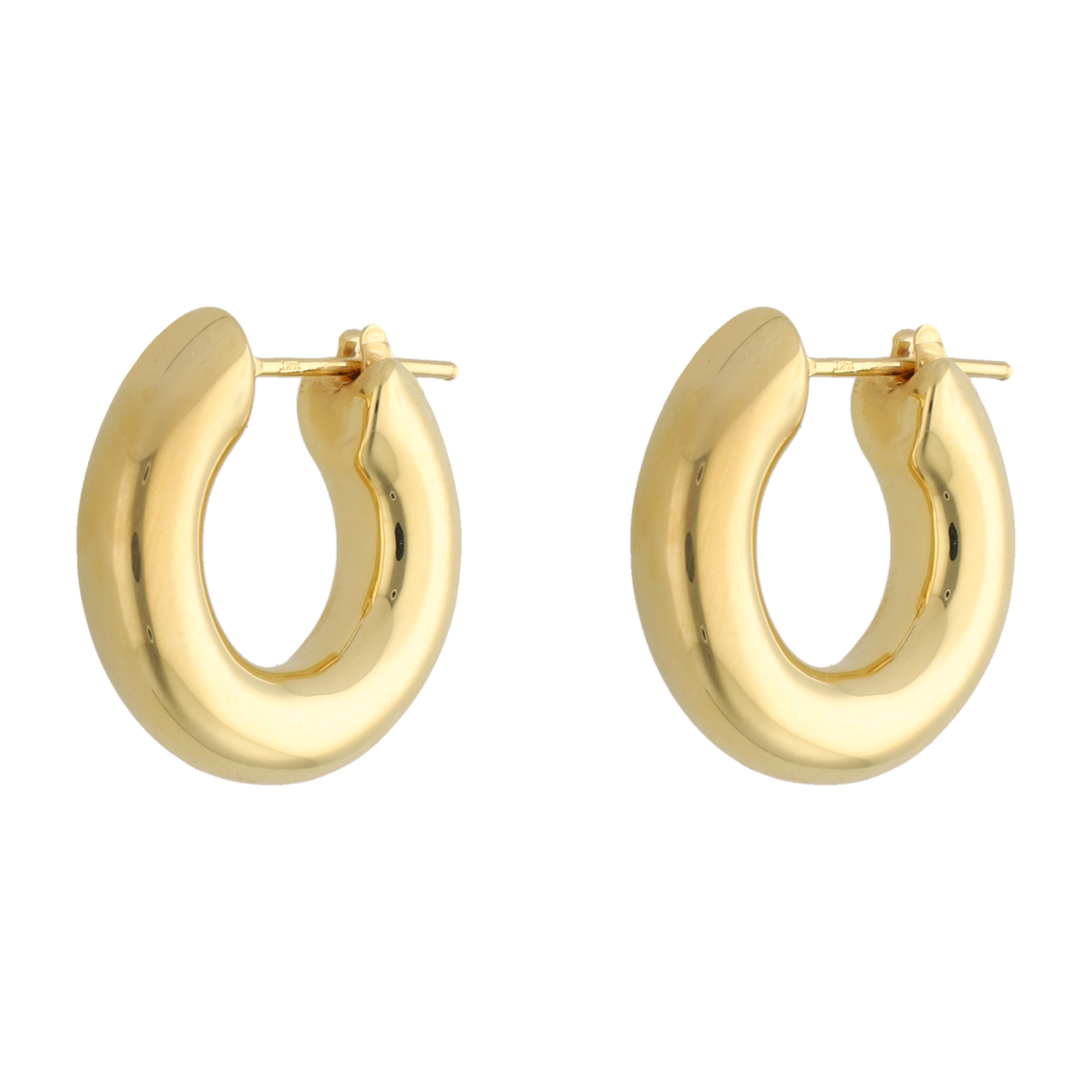 Arracadas 11mm huecas 14K