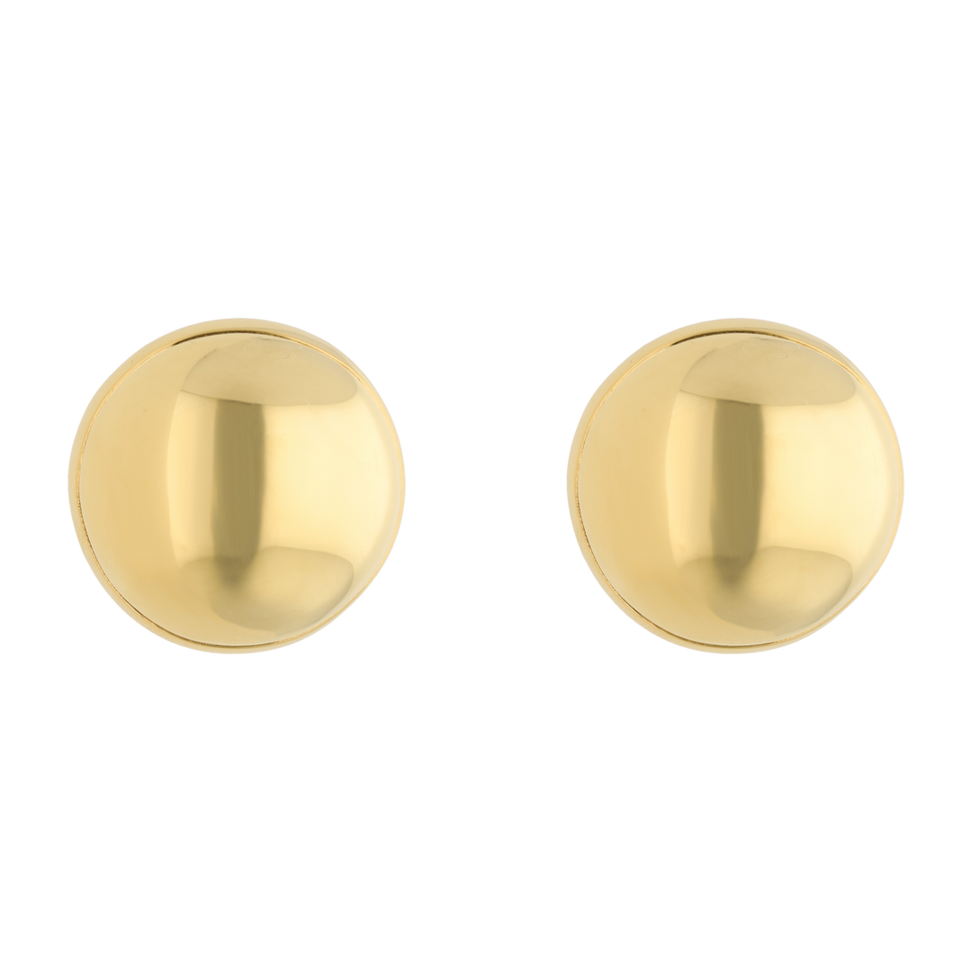 Aretes botón grandes 14K