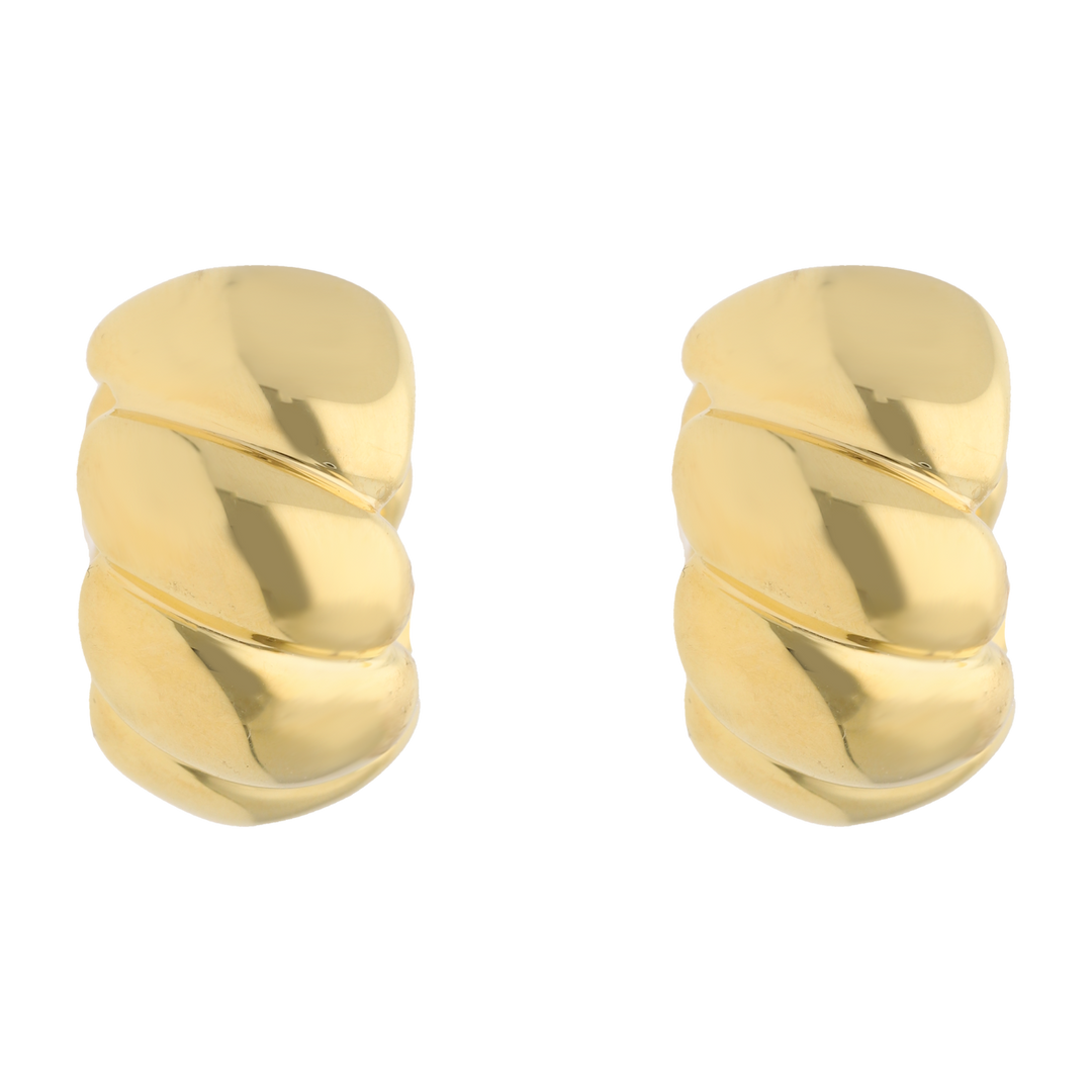 Arracadas huecas caracol 14K
