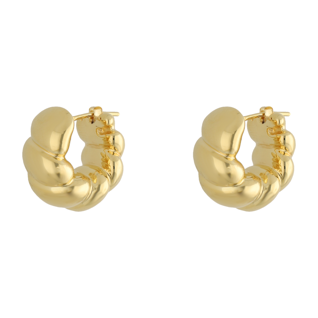 Arracadas huecas caracol 14K