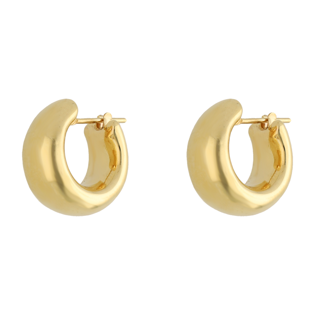 Arracadas 8mm huecas 14K