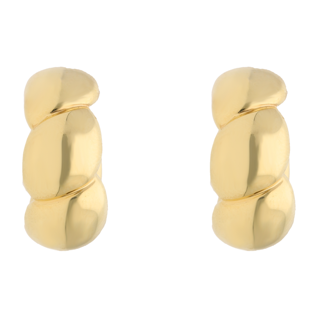 Arracadas chicas huecas caracol 14K