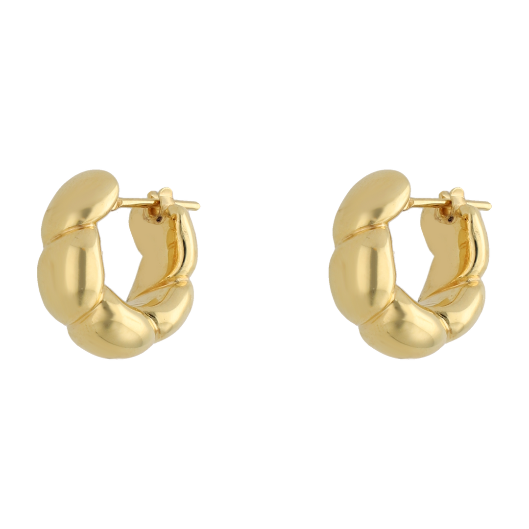 Arracadas chicas huecas caracol 14K