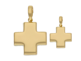 Cruz roja hueca oro amarillo 14K