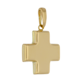 Cruz roja hueca oro amarillo 14K