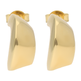 Medias arracadas huecas orejas 14K