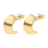 Medias arracadas huecas orejas 14K