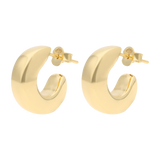 Medias arracadas 6mm huecas 14K