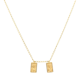 Escapulario rectangular Virgen del Carmen 14K