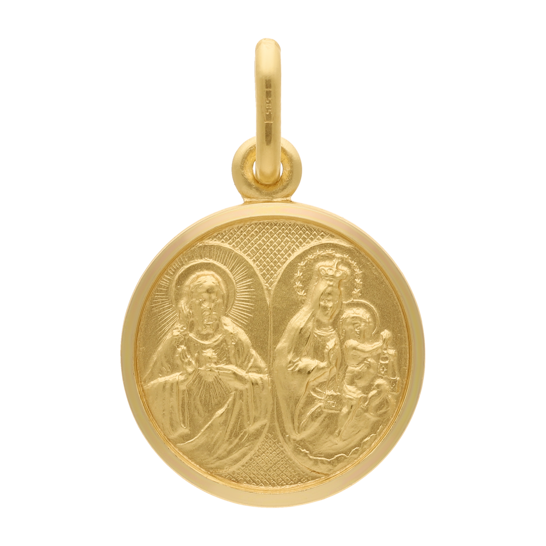 Medalla mate Virgen del Carmen 14K