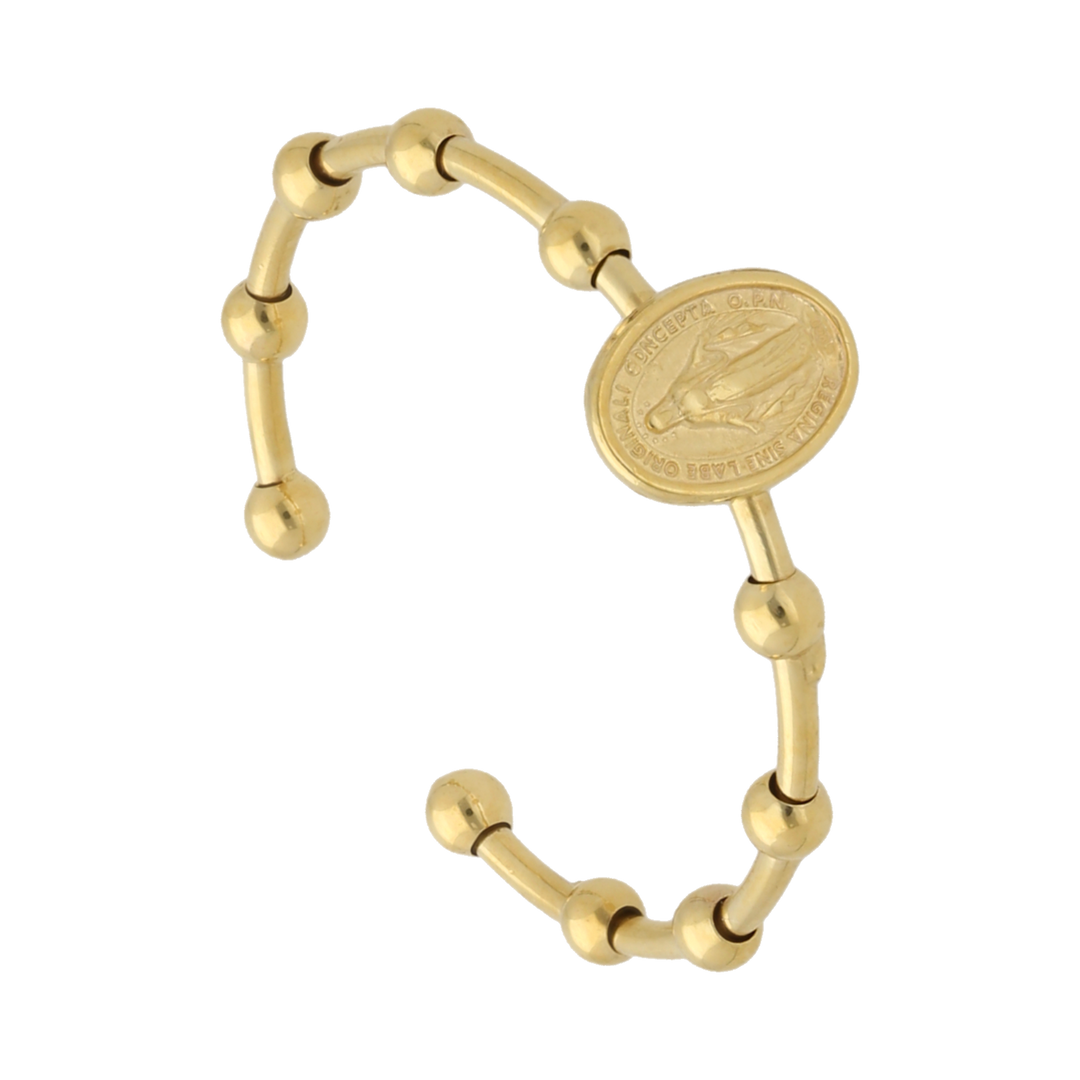Anillo misterio Virgen Milagrosa 14K
