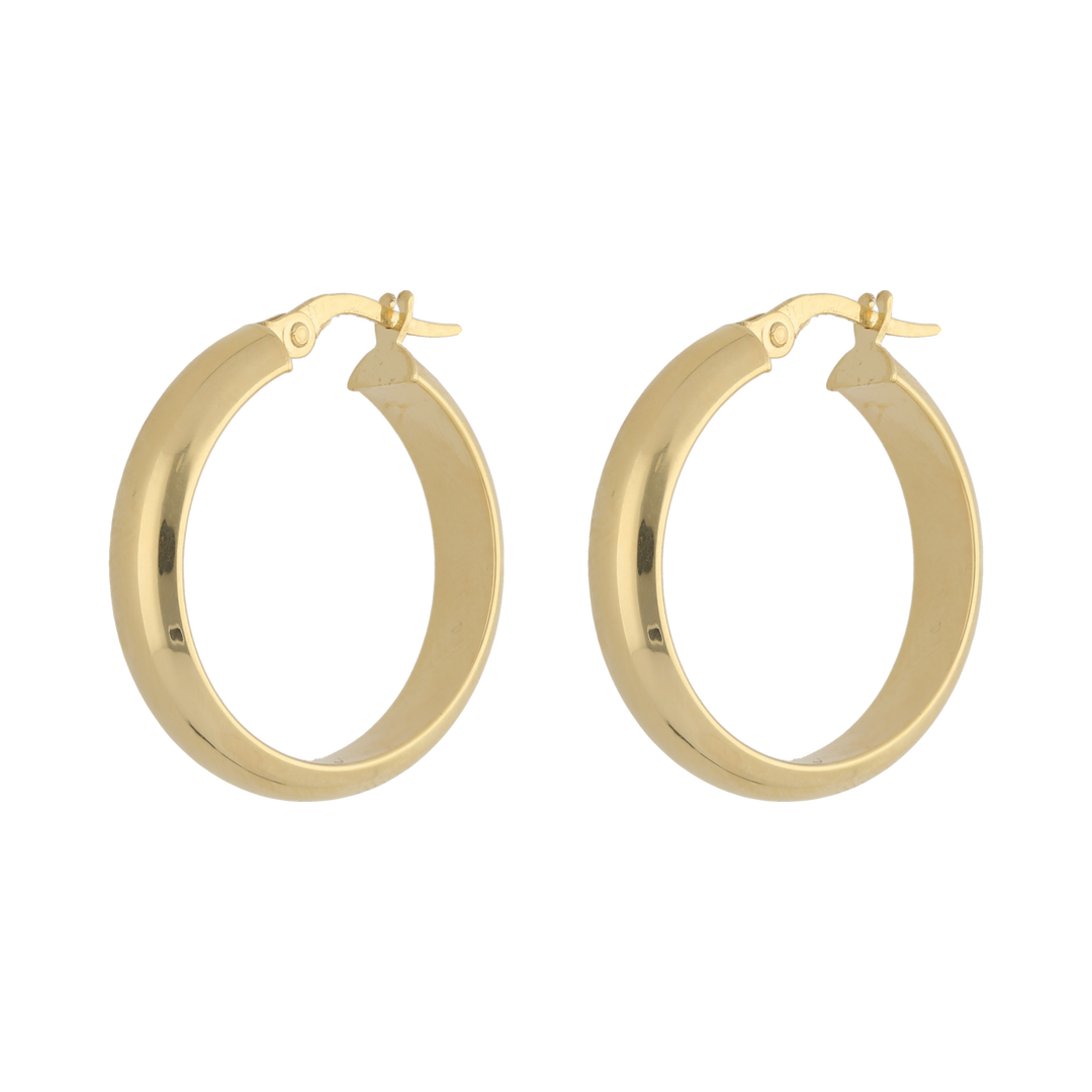 Arracadas huecas oro amarillo 14K