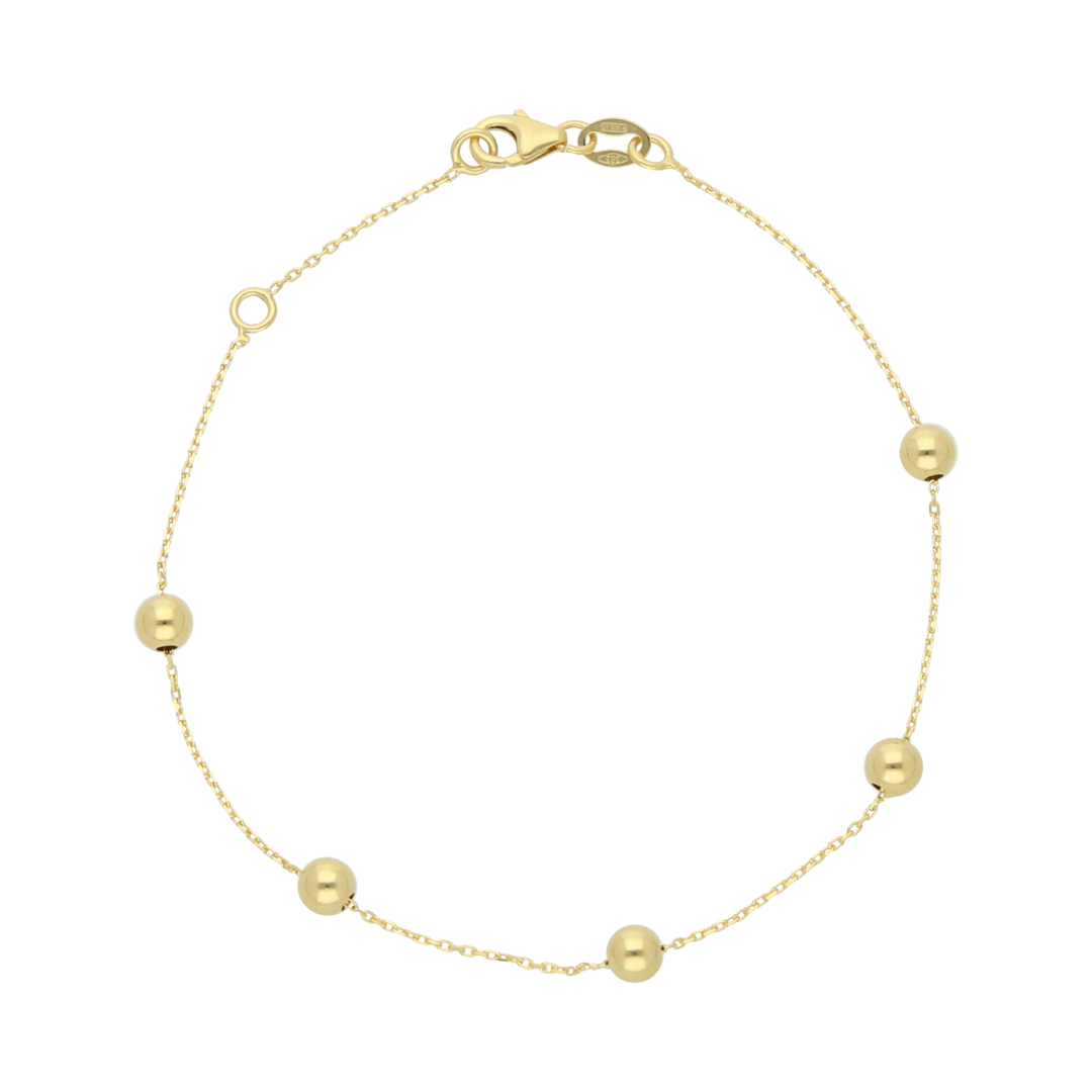 Pulsera bolas huecas 14K