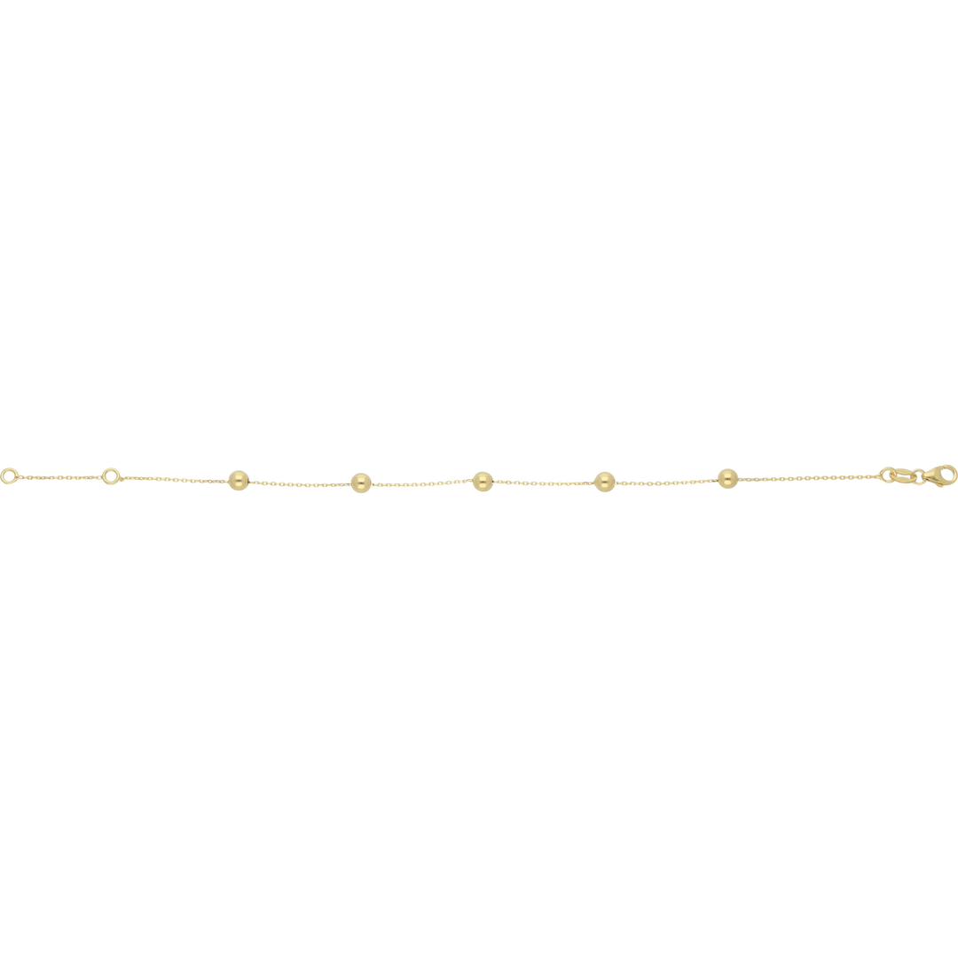 Pulsera bolas huecas 14K