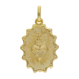 Medalla Sagrado Corazón bisel ondeado 14K