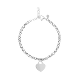 Pulsera rolo corazón plata dijes niños