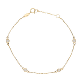Pulsera 4 circonias transparentes 10K