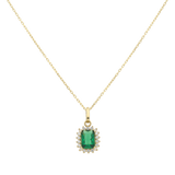 Collar circonias verdes y blancas 10K