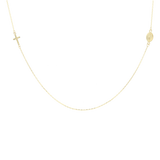 Collar Virgen Milagrosa y cruz 10K