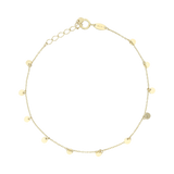 Pulsera círculos colgantes 10K
