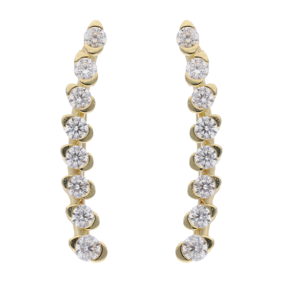 Ear climber circonias blancas 10K