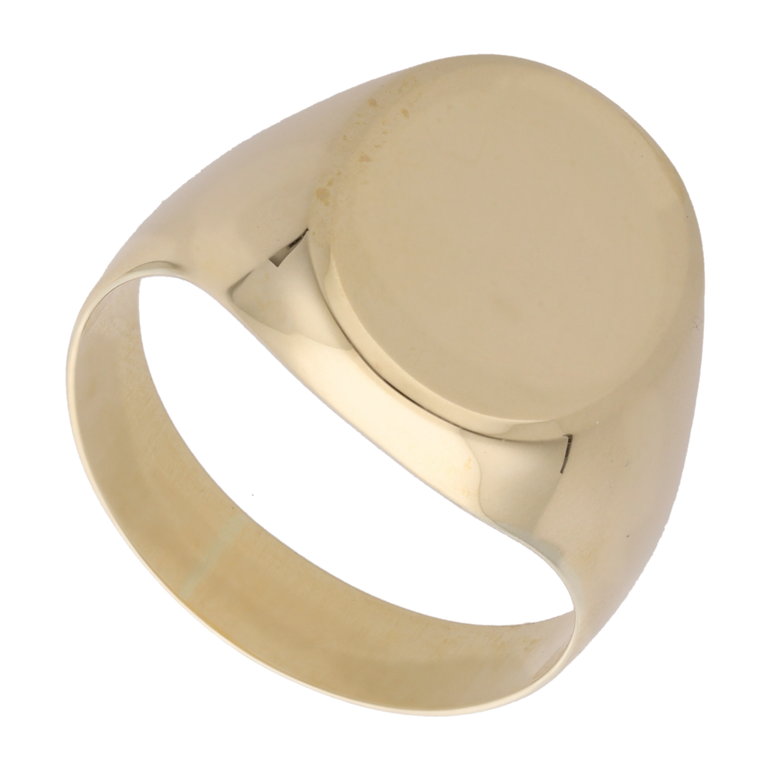 Anillo superficie oval liso 10K