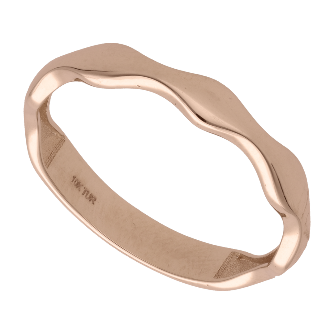 Anillo ondeado 10K
